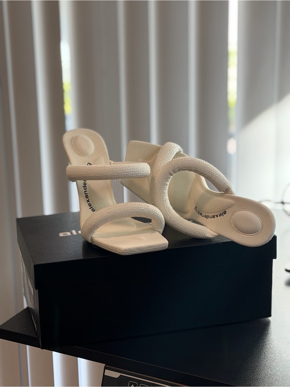 Alexander Wang Julie Tubular Crystal embellished sandals -NEW